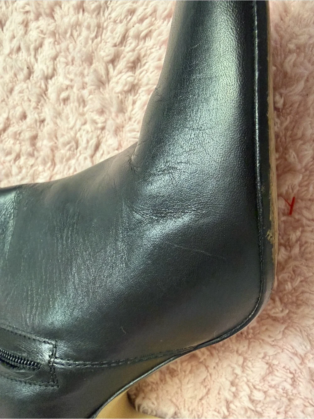 Zara Black Leather Over-the-Knee Boots-Size 40